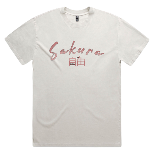 Unisex Oversize Bone Fade Sakura Tee