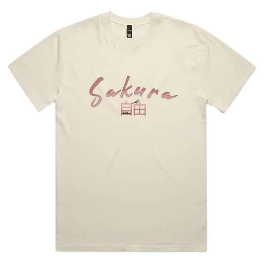 Unisex Oversize Natural Fade Sakura Tee